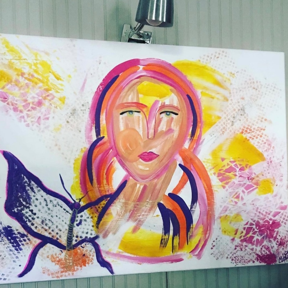 Hand painted abstract